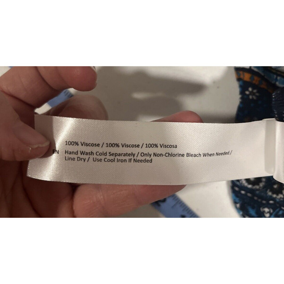 NWT Bog Collective Women's Blue Floral Crop Top XS Ruffles Boho Western Cottage - Picture 7 of 9